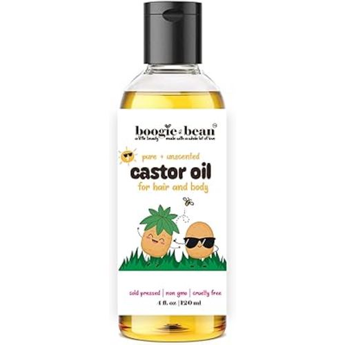 Castor Oil Cold Pressed, Pure Castor Oil, NON GMO USP, for Skincare and Baby Hair Oil for Infants, Hair Oil for Kids