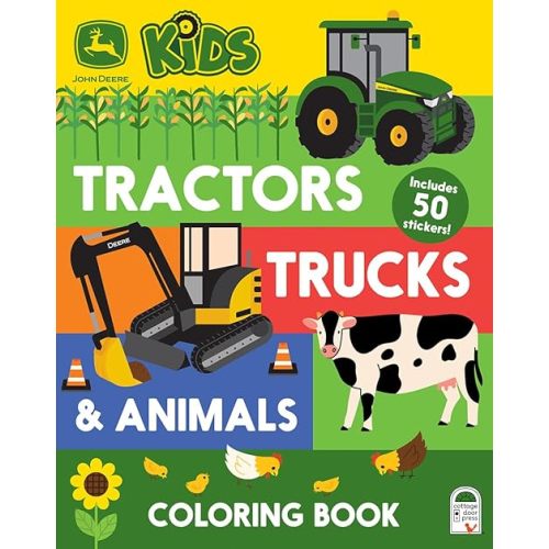 John Deere Kids Coloring Book for Little Farm and Tractor Lovers; Includes Perforated Pages and Bonus Sticker Sheet Paperback – Sticker Book, April 2, 2024