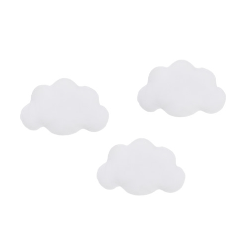 Little Love by NoJo 3 Piece White Soft Cloud Shaped Baby Nursery Wall Hanging Unisex, Nursery Décor