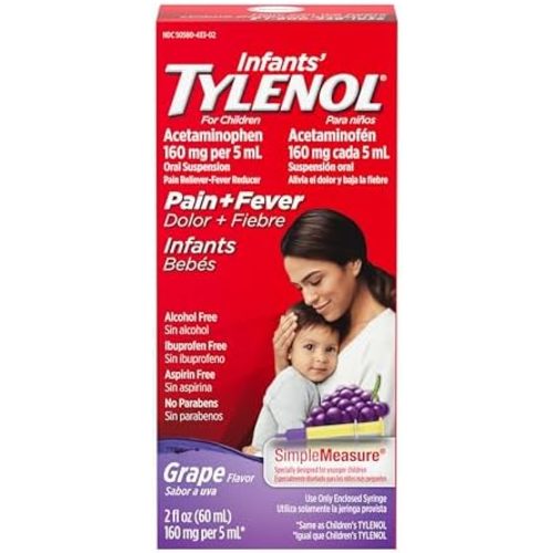 Infants' Tylenol Oral Suspension, Acetaminophen, Grape, 2 fl. oz