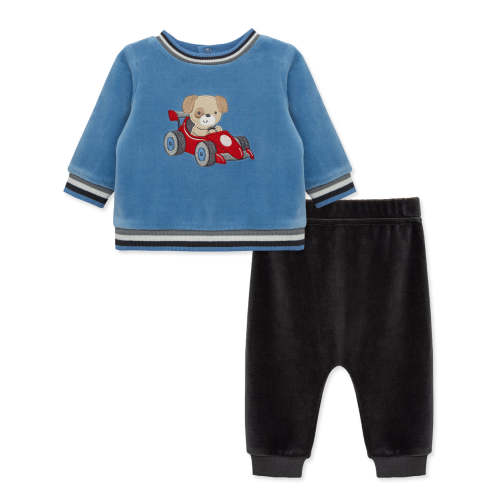 Racing Puppy Velour Pant Set (3M-12M)