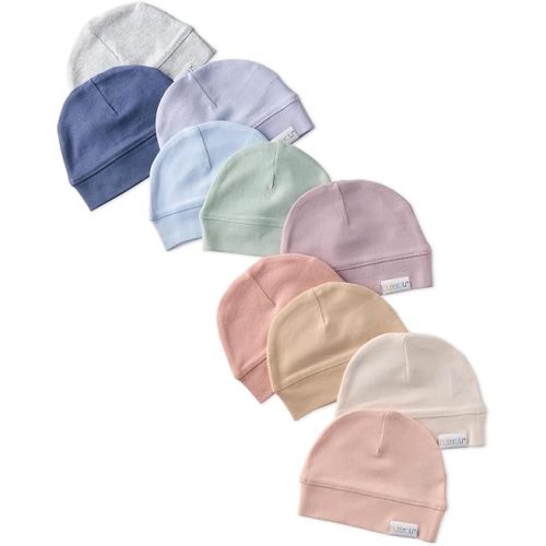 Baby Charlie 10-Pack Caps 100% Organic Cotton Beanie Hats for Newborn Baby Boys & Girls