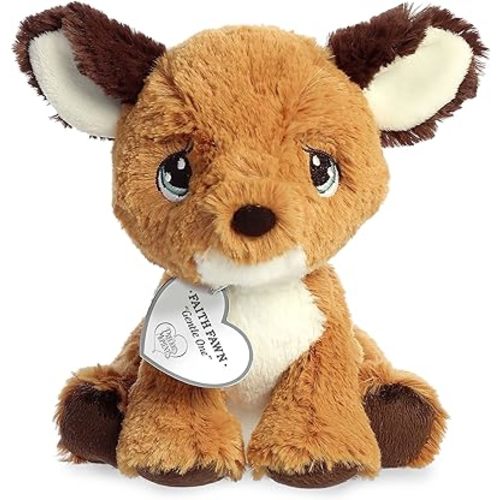 Aurora® Adorable Precious Moments™ Faith Fawn Stuffed Animal - Heartwarming Toy for Comforting Children - for Sentimental Gifts, Birthdays, and Adults - Brown 7 Inches