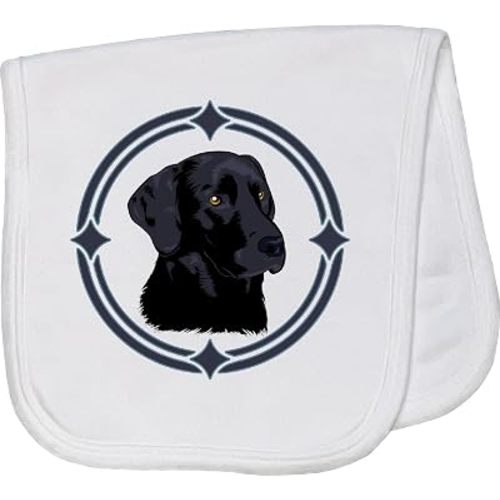 Labrador Retriever Black Lab Baby Burp Cloth White 3db37