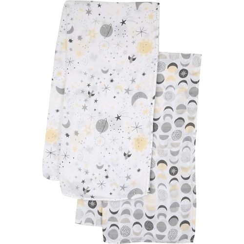 Little Star Celestial Cotton Muslin Swaddle Blankets 2-Pack