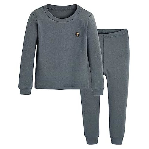 moimoln 6M-8Y Modal Cotton Solid Soft Breathable Baby Toddler Boys Girls Snug fit Pjs Long Sleeve Pajamas Set Sleepwear Daily