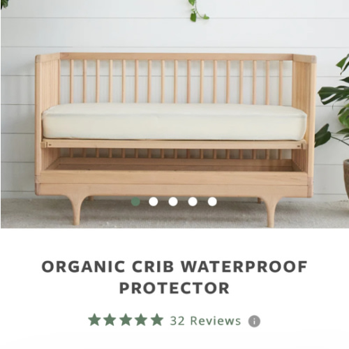 Organic Waterproof Crib Protector Pad | Avocado Green Mattress