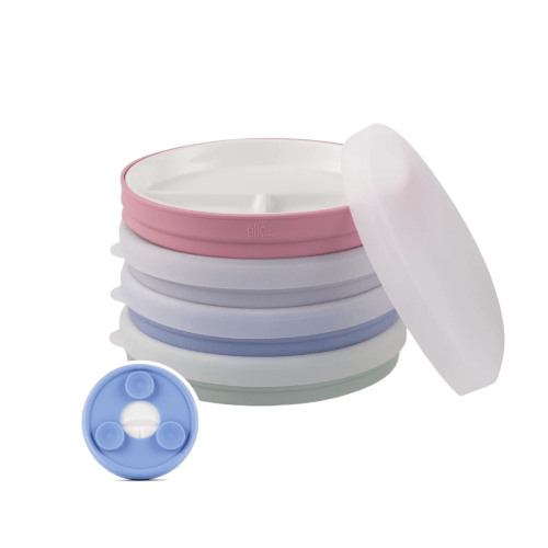 6.7"/16cm Porcelain Divided Plates Suction Sleeve + Lids
