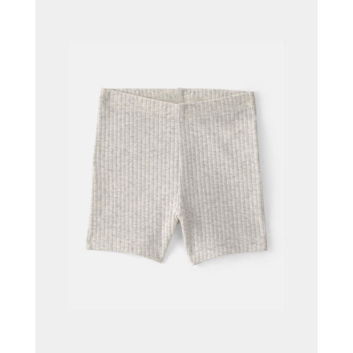 Baby Girl Rib Bike Shorts - Grey | Carter's