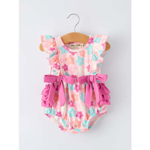 Colorful Floral Ruffle Baby Girls Romper – Rylee Faith Designs