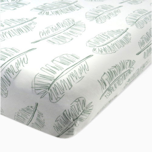 Honest Baby Clothing Organic Cotton Fitted Crib Sheet - Jumbo Leaf Sage