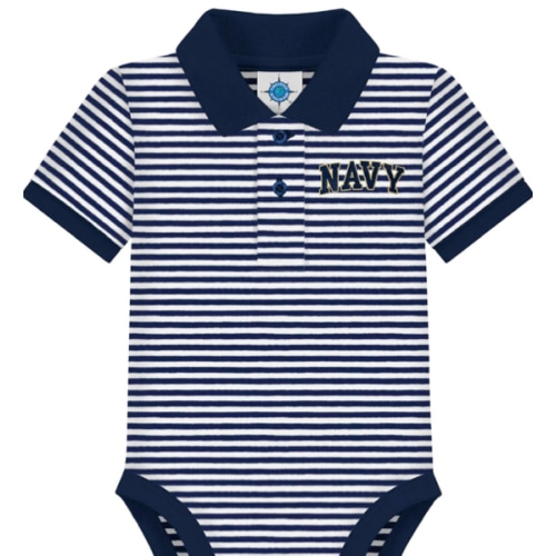 Creative Knitwear College Baby Striped Polo Bodysuit - Team Logo, Multiple Colors, for Boys & Girls (0-12 Months)