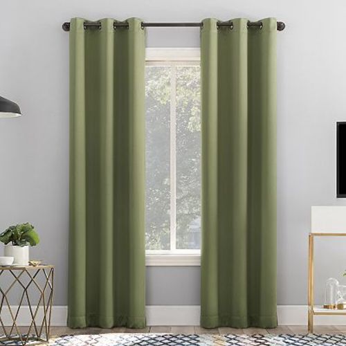 Sun Zero 2-Pack 100% Blackout Theater Grade Norway Grommet Curtain