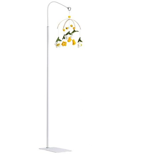 Metal White Floor Stand for Crib Mobile Arm,3Lbs Sturdy Base,68.9“-31" Height Adjustable,Nursery Mobile Floor Holder Hanger Compatible with Baby Cribs Mobile Hanging & Bassinets (FSFCH0002)