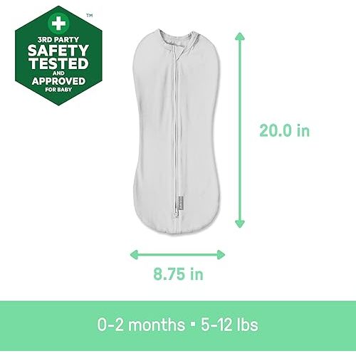 SwaddleMe by Ingenuity Compression Baby Swaddle Pod, Two-Way Zipper for Easy Diaper Changes, Improves Sleep & Calms Startle Reflex, 0-2 Months, 1.0 TOG, 2-Pack - Dino Jam