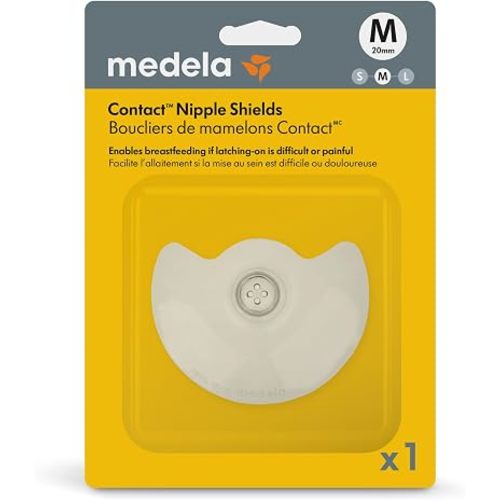 Medela Contact Nipple Shield for Breastfeeding | Medium Size (20mm) | 1Ct