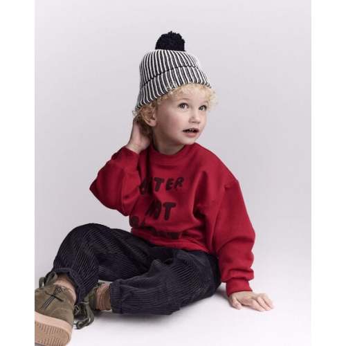 Toddler Striped Pom Pom Beanie - Black/White - Otter Avenue | Carter's