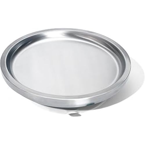 Avanchy Open Baby Plates with Suction – Stainless Steel Divided Plates for Toddlers, BPA-Free, Dishwasher Safe, Unbreakable, Non-Toxic, 100% Silicone Suction – White