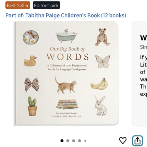 Our Big Book of First Words: A Collection of 100+ Foundational Words for Language Development (Tabitha Paige Children's Book Series)