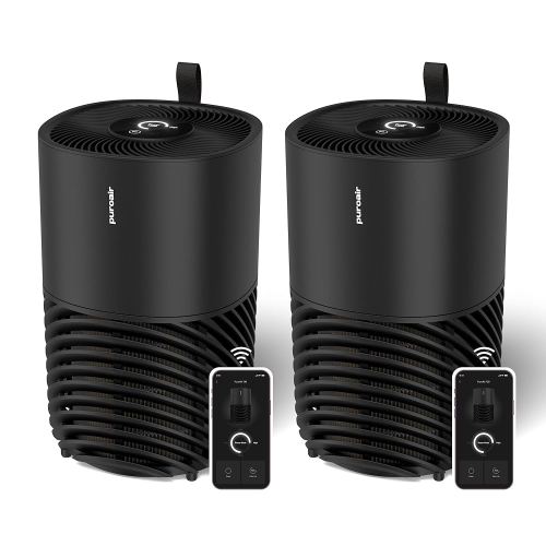 PuroAir 130i Air Purifiers for Home Large Rooms - Covers Up To 600 Sq Ft - Filters Up To 99.9% of Pollutants, Smoke, Pollen, Dust - Quiet Air Filter - Air Purifiers for Bedroom (2 Pack)