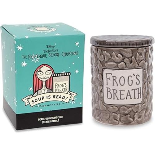 Disney The Nightmare Before Christmas Sally Frog's Breath Jar Ceramic Candle | Floral Muguet Fragrance with 35-Hour Burn Time
