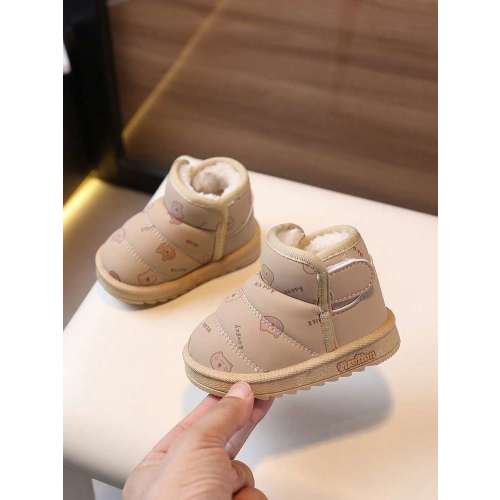 1 Pair Kids Cartoon Pattern Synthetic Leather Warm Hook And Loop Low-Top Flat Cute Winter Shoes, Suitable For Autumn/Winter Daily Wear, Playing And Outings | SHEIN USA