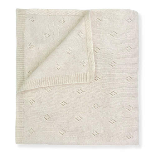 'Heirloom Moments' Pointelle Cashmere Baby Blanket Natural