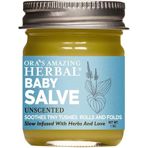 Baby Salve, Diaper Balm Ointment, Newborn Salve, Natural Baby Cream with Calendula, 1 oz Travel Size, Ora's Amazing Herbal