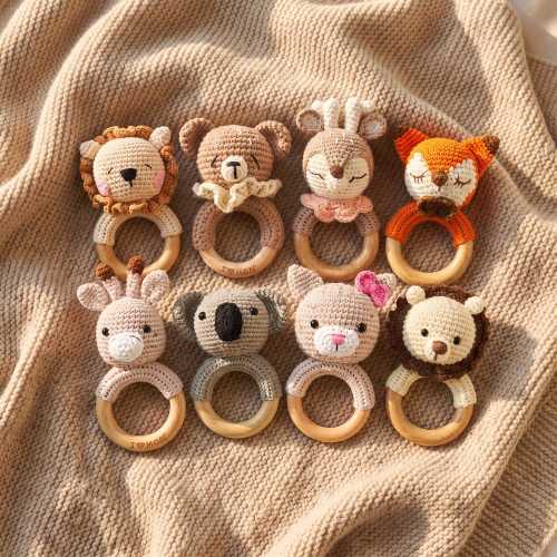 Personalized Animal Baby Rattle with Name, Wooden Newborn Keepsake Gift, Baby Shower Gift, Baptism Gift, Birthday Gift, Baby Party Gift
