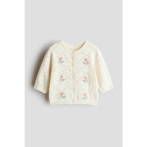 POINTELLE-KNIT CARDIGAN