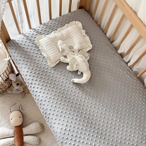 La&Sheer Baby Plush Crib Sheets for Boys Girls, Luxury Ultra Soft Fluffy Crib Sheet for Standard Crib Mattress(28"x 52"), Fuzzy Fitted Crib Mattress Sheet(Light Beige)