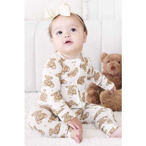 Beary Sweet Bamboo Waffle Convertible Zip Romper