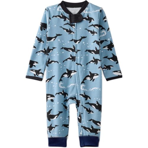 Butterblu Shadow Sleep & Play Baby Pajamas 100% Organic Cotton Two Way Zipper Sleeper Pajamas for Baby Boys & Girls