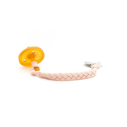 Madeline's Box Softy Braided Pacifier Clip, Hand-Made in USA (Softy Peach)