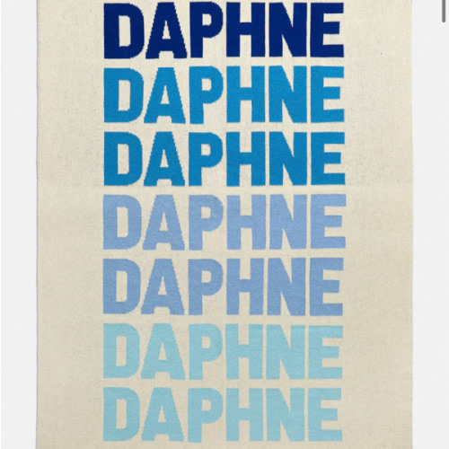Ombre Name Custom Blanket - White/Light Blue