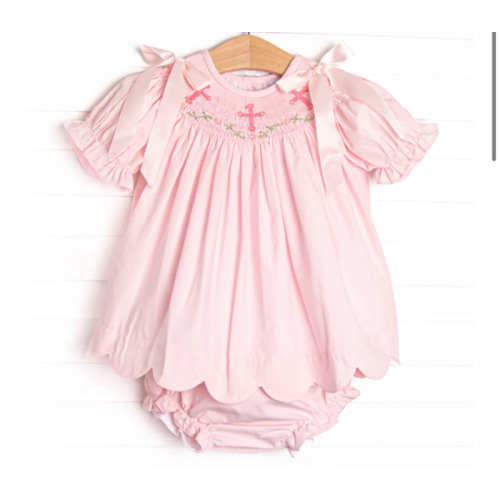 Blessings and Blooms Smocked Set, Pink – Stitchy Fish