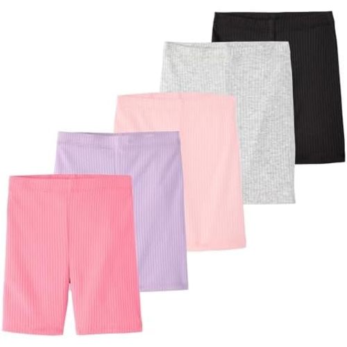 Garanimals Baby & Toddler Girl Biker Shorts - Machine-Washable Kid's Clothes - Size 0-6T - 5 Pack