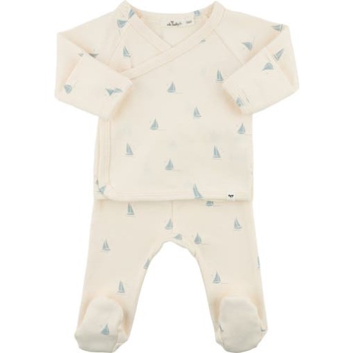 Mini Sailboats Kimono Set, 3M