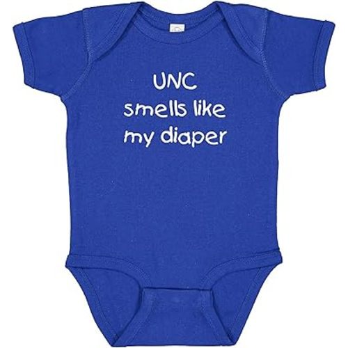 Duke Fan Baby UNC Smells Like My Diaper Bodysuit - Royal