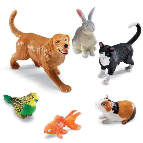 Learning Resources Jumbo Pets - 6 Pieces, Boys and Girls Ages 2+, Toddler Learning Toy, Animal Figures For Kids