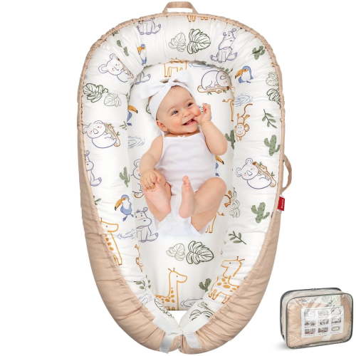 BUTOA Baby Lounger - Breathable & Soft Baby Nest, Portable and Lightweight Tummy Time Lounger for Home and Travel, Ideal Newborn Babies Essentials Baby Shower Gifts