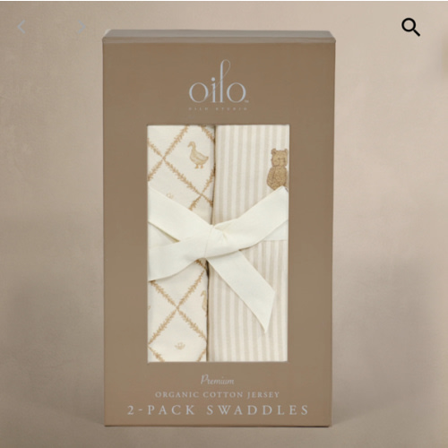 Oilo Bear & Duck Jersey Swaddle Blanket Set