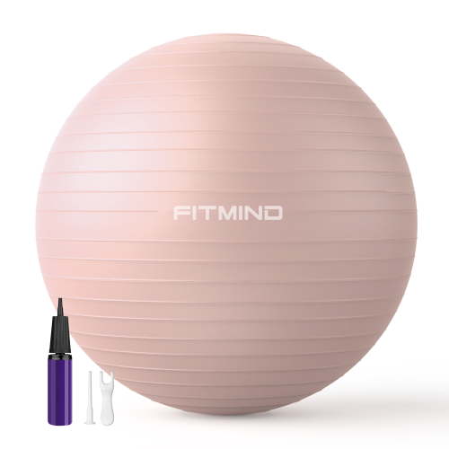 FITMIND_ Extra Thick Exercise Ball Yoga Ball 22in/26in/30in for Workout Pregnancy Stability,Anti-Burst and Slip Resistant Swiss Ball with Pump for Yoga, Pilates, Fitness,Birthing,Physical Therapy