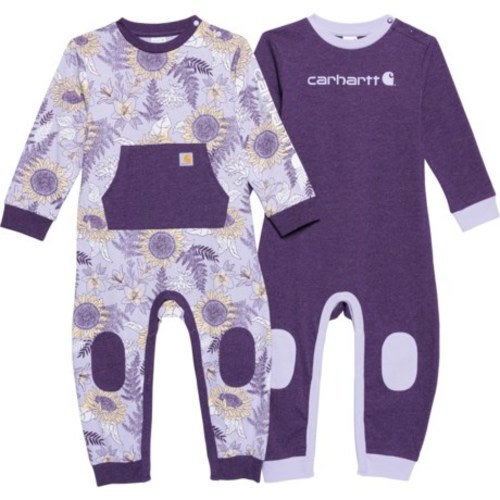 Carhartt Infant Girls CG9846 Playsuit - 2-Pack, Long Sleeve