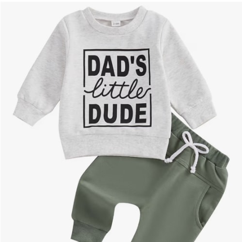 Kupretty Toddler Baby Boy Fall Winter Clothes Letter Graphic Long Sleeve Sweatshirt Pullover Tops + Joggers Pants Outfit Set