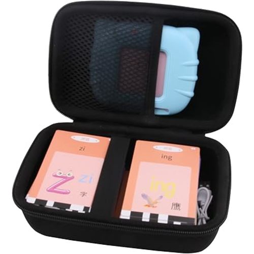 WERJIA Hard Carrying Case for Airbition/Aullsaty/Lapare/Eaever/QuTZ/TimingSXD/Startcan Talking Flash Cards Toddler Toys, Storage Holds Up to 255 Cards-510 Sides (CASE ONLY) (black, Large)