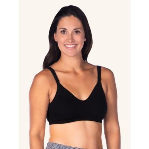 Leading Lady Women's The Natalie - Cotton Wireless Nursing Sports Bra (4059) Black 38DDD