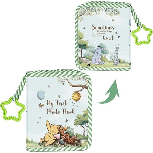 My First Photo Book, Winnie Baby Photo Soft Album, Baby Photo Albums, My First Family Photo Album for Baby, Pooh Baby Memory Albums Gift, for Babies Newborn Toddler Kids 5.5 x 7 inch