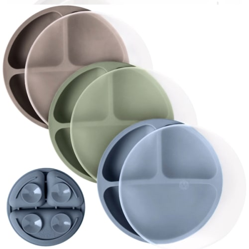 Silicone Suction Plates – Set of 3 (Lid Option Available)