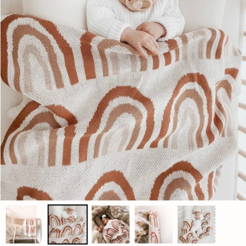 Rainbow Knitted Blanket